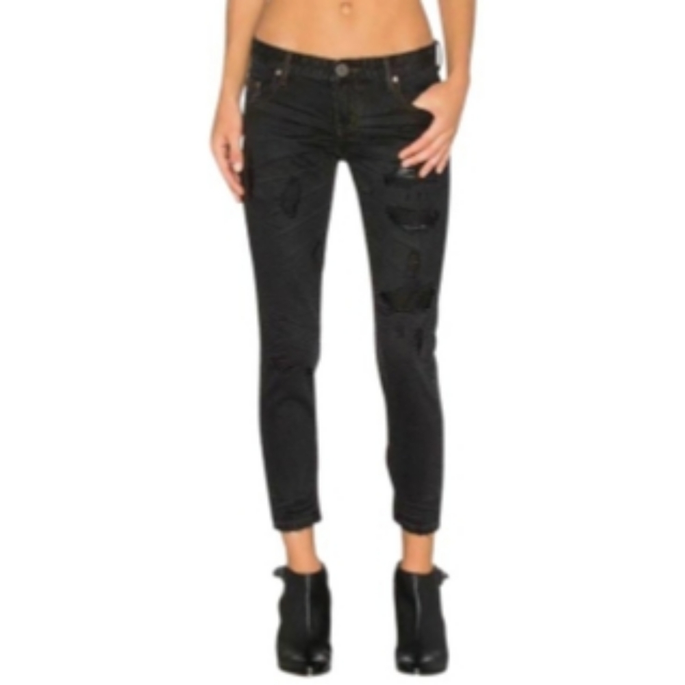One Teaspoon Freebird Jeans in Black Van Zip